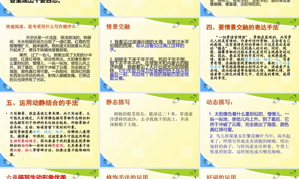 小学语文S版五年级写景作文指导课件（猪猪喜羊羊）.ppt