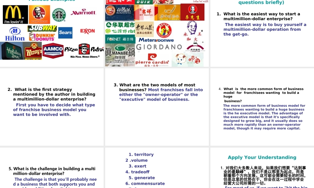 Unit Fourteen Franchising2011.ppt