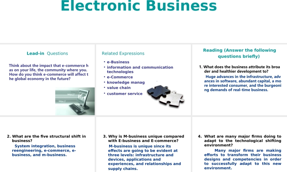 Unit Fifteen Electronic Business2011.ppt