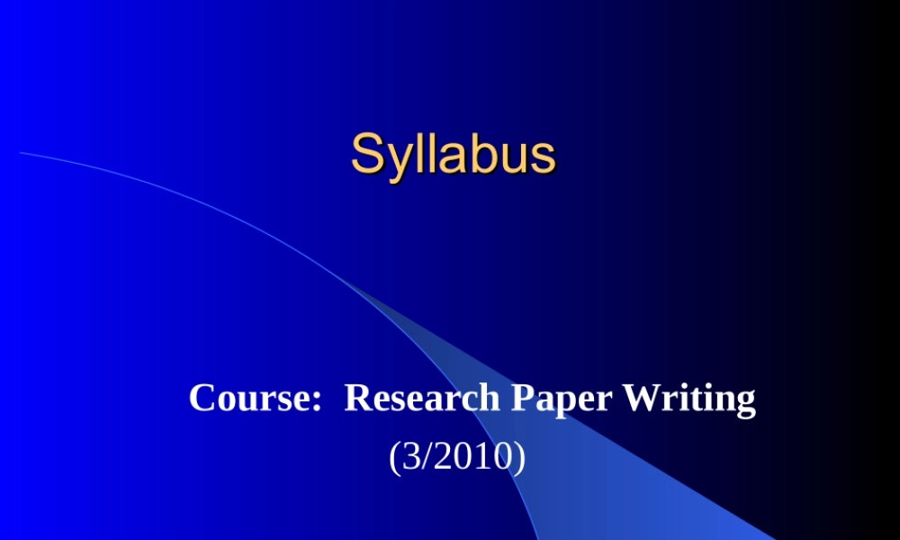 Syllabus research paper writing.ppt