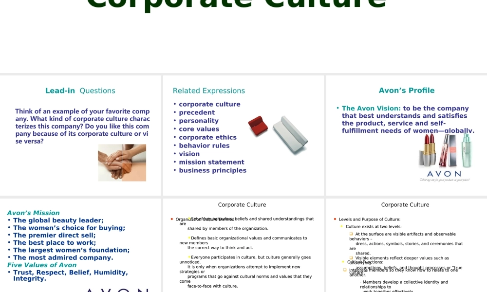 Unit Four Corporate Culture2011.ppt