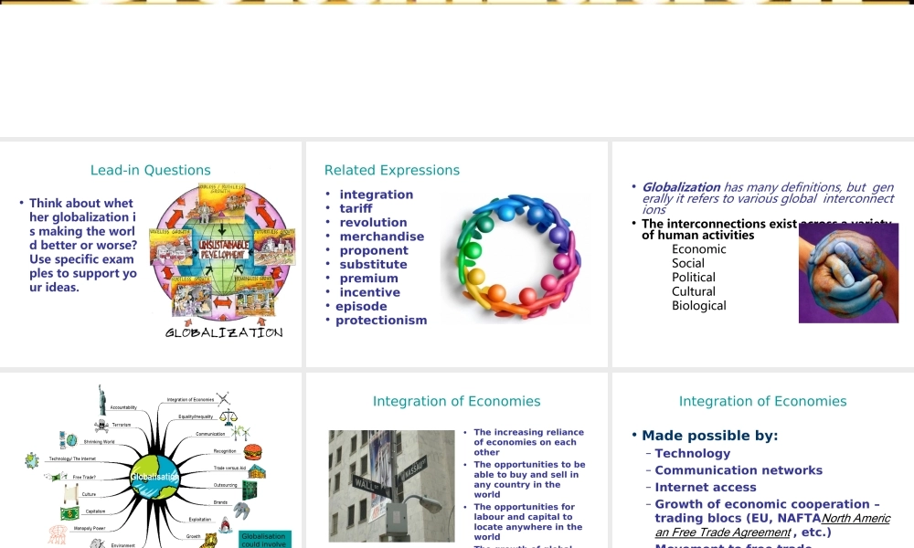 Unit One Globalization2011.ppt