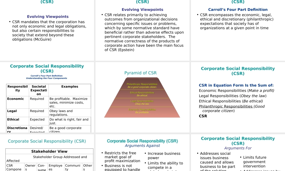 Unit Six Corporate Citizenship2011.ppt