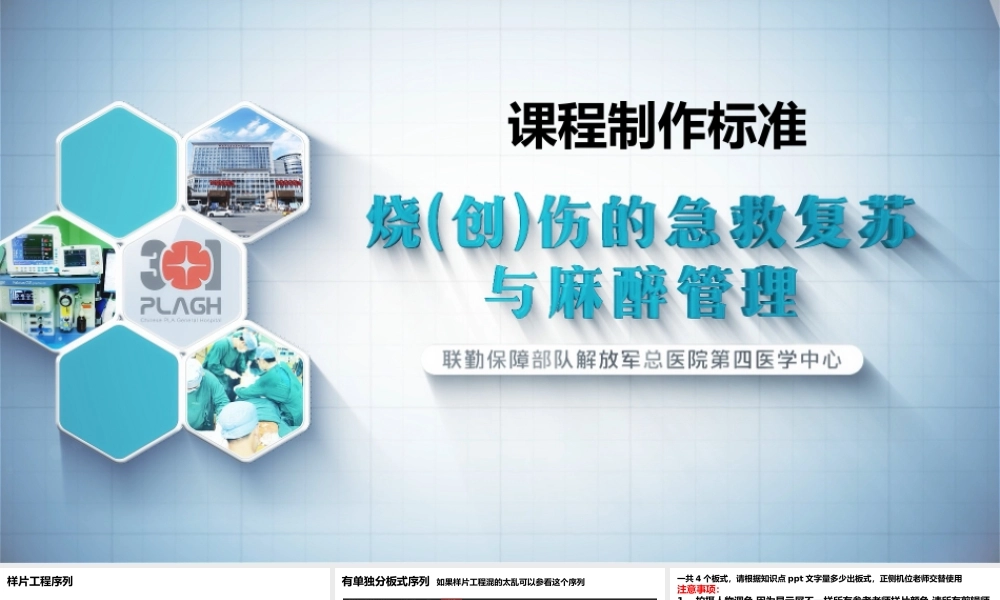 《烧（创）伤的急救复苏与麻醉管理》 制作标准1110.pptx