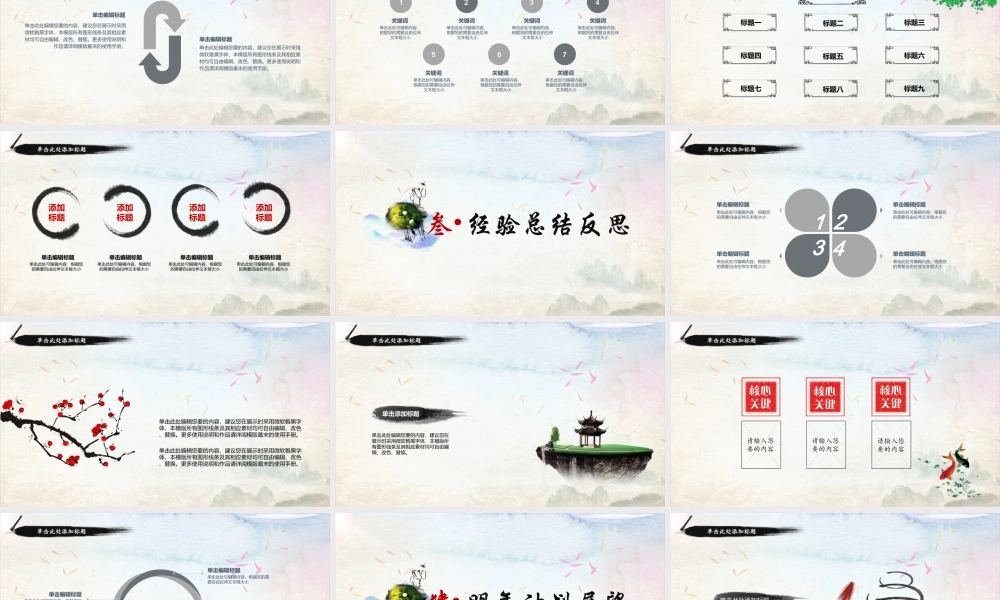 【丹青似诗】爆款中国风水墨年终工作总结汇报.ppt