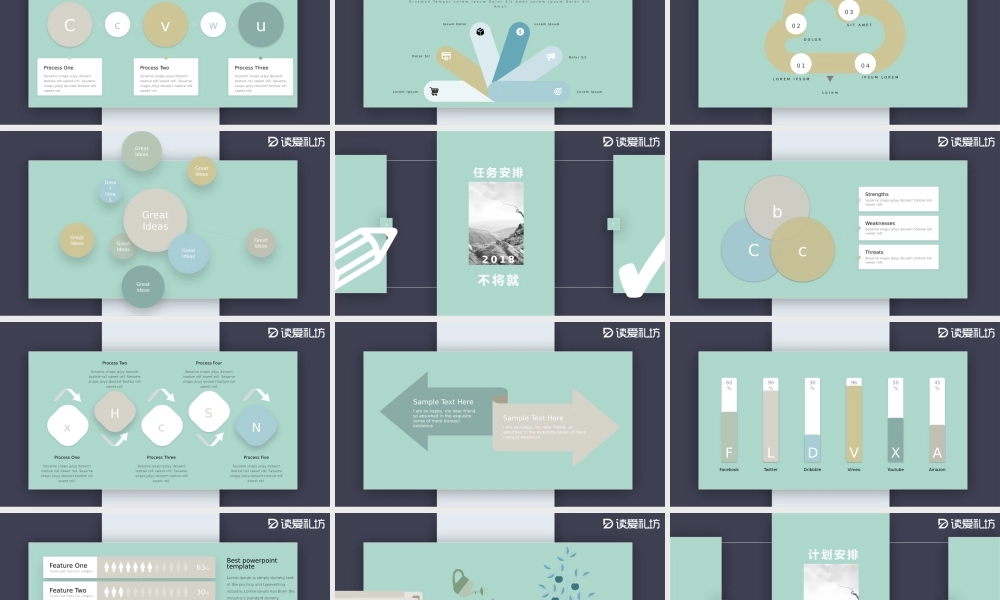 2019年中总结计划PPT模板.pptx