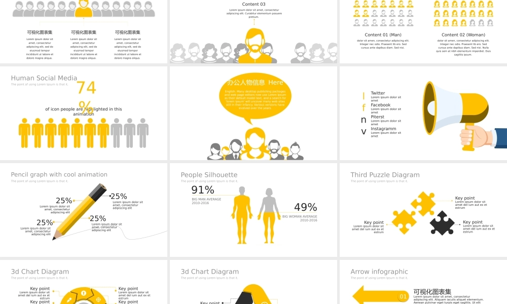 办公人物信息可视化PPT图表.pptx
