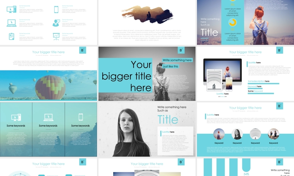 工作汇报-扁平清新-青绿透明.pptx