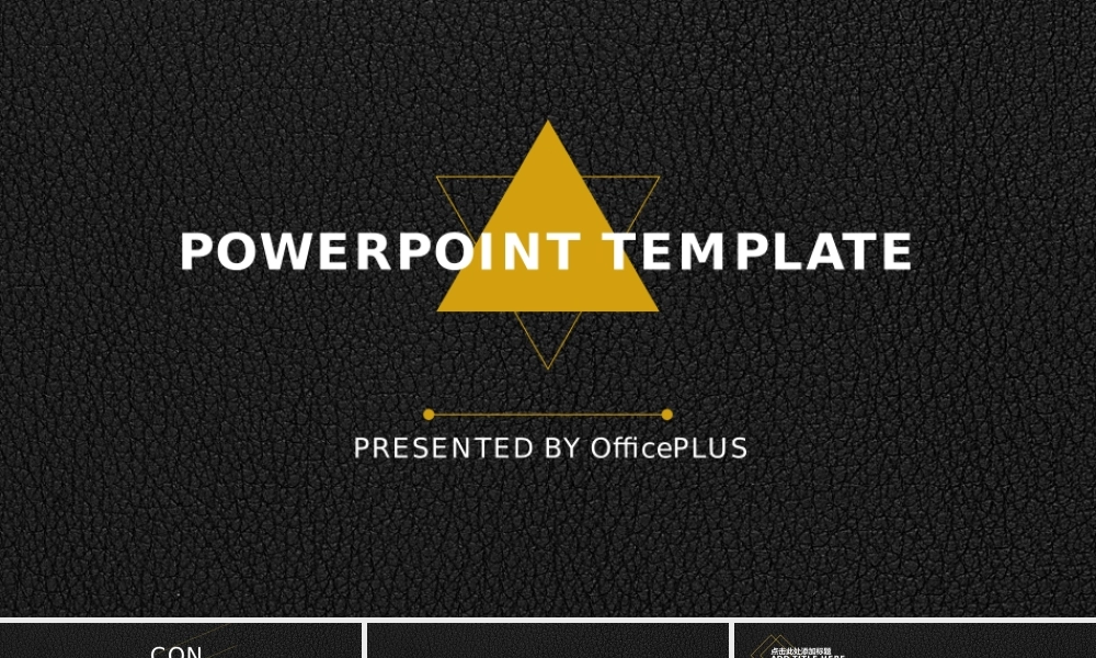 黑色质感皮纹欧美风PPT模板.pptx