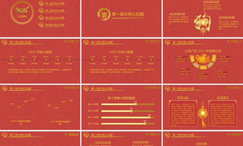 红色 年终汇报 中国风 简洁PPT模板.pptx