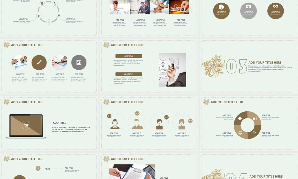 精品设计精致手绘花朵年终总结模板.ppt