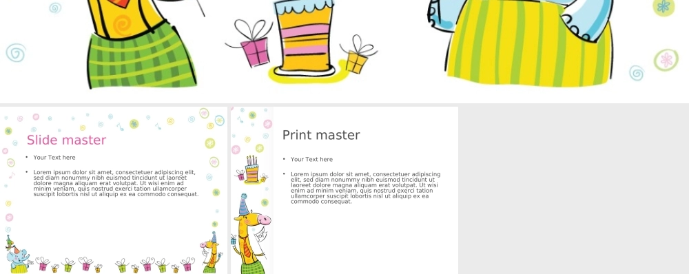 卡通动物生日幻灯片模板.ppt