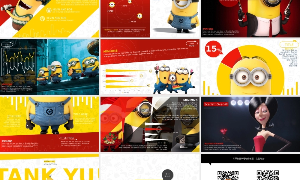 小黄人主题模板-历史如浮云唯香蕉与爱不可辜负.pptx