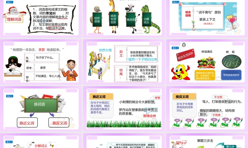 【精品】小升初语文知识点精讲 （理解词语的方法）.ppt