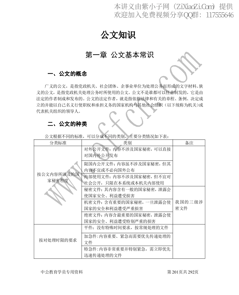2014中公事业单位考点精讲班-公文.pdf_第1页