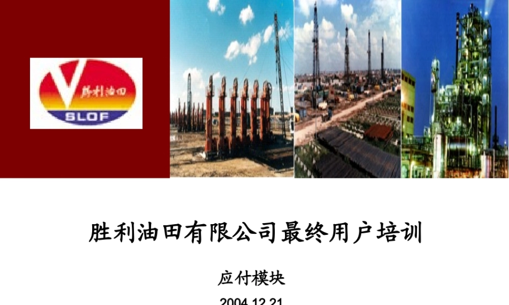 胜利油田有限公司最终用户培训SAP ERP 应付模块 培训讲义u6pec.ppt