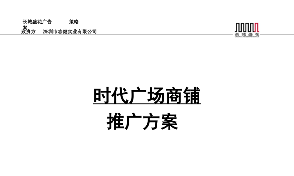 长城盛花-时代广场商铺推广方案.ppt