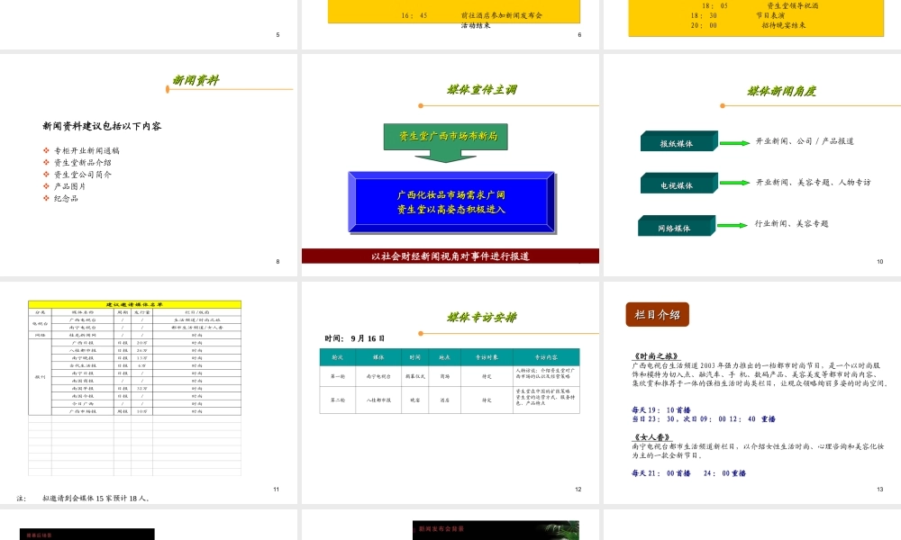 资生堂南宁专卖店揭幕礼暨新闻发布会策划方案.ppt