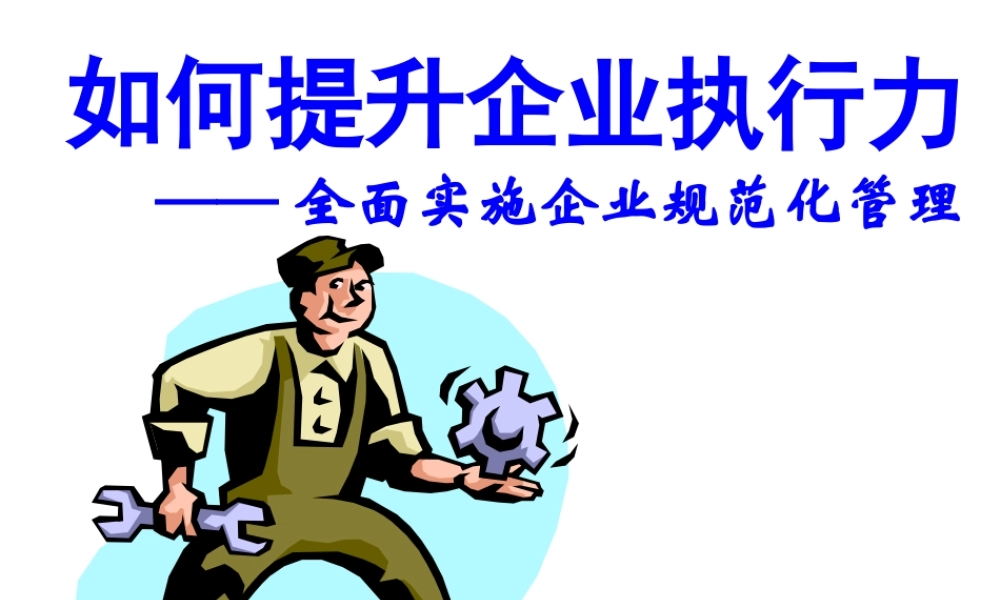 如何提升企业执行力wyr52.ppt