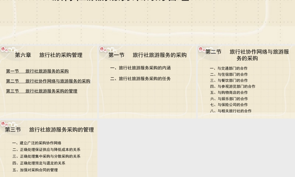 旅行社的采购管理.ppt