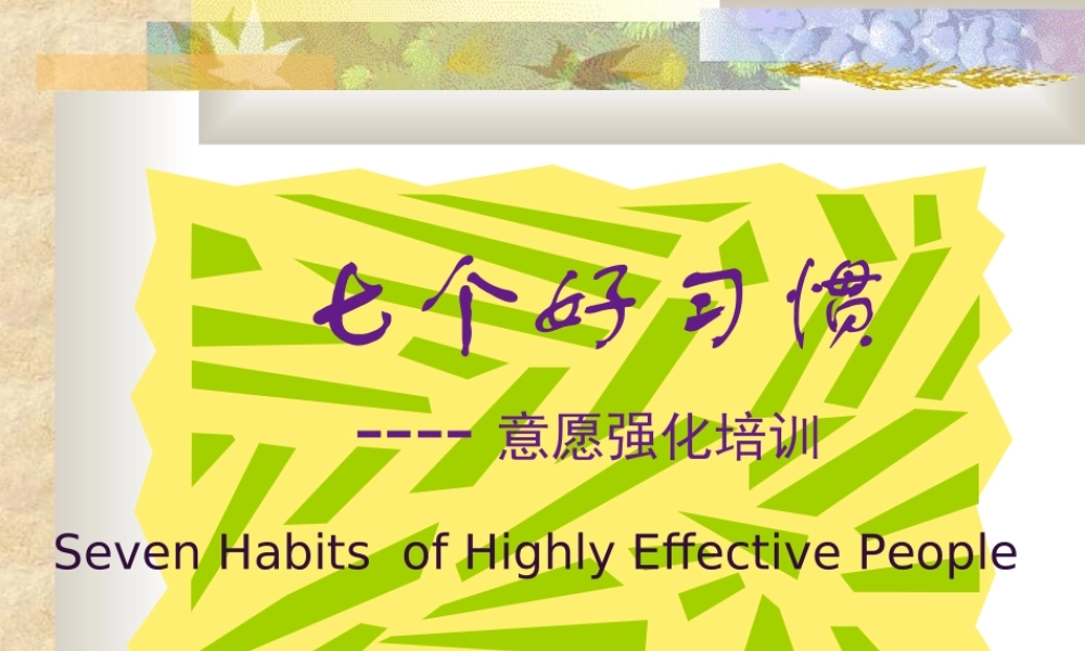七个好习惯意愿强化培训o49yo.ppt