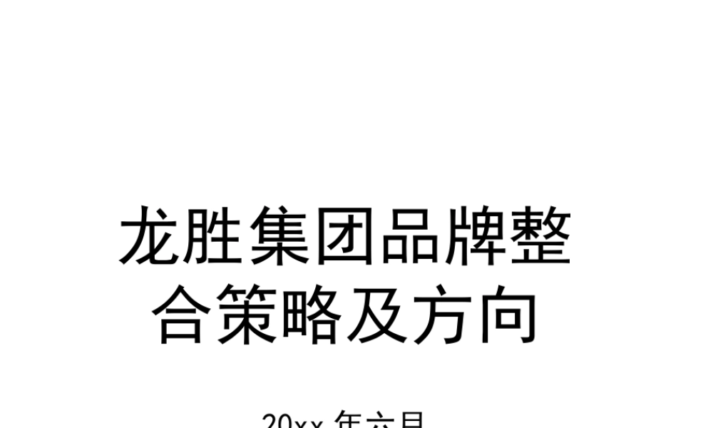 龙胜集团品牌整合策略及方向.ppt