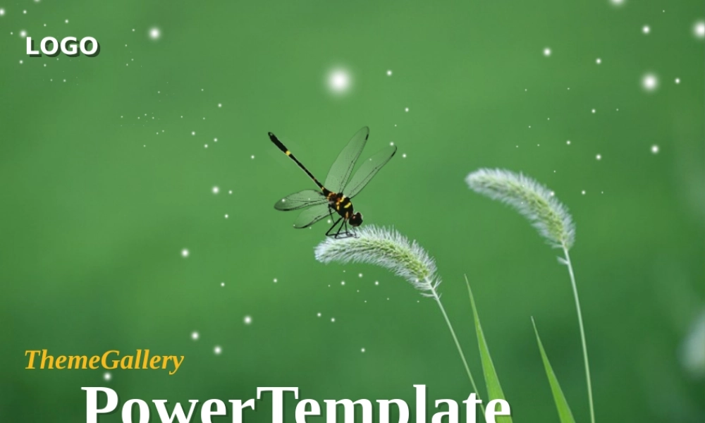 蜻蜓与小草PPT模板i6jfg.ppt