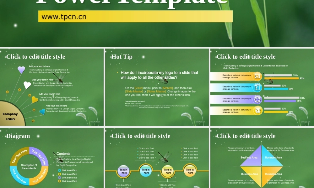 蜻蜓与小草PPT模板i6jfg.ppt