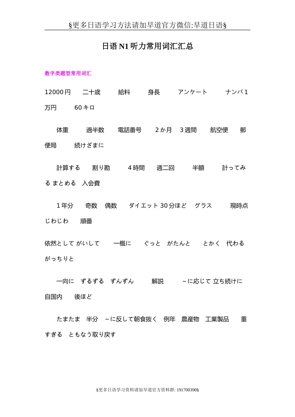 日语n1听力常用词汇汇总.doc_第1页