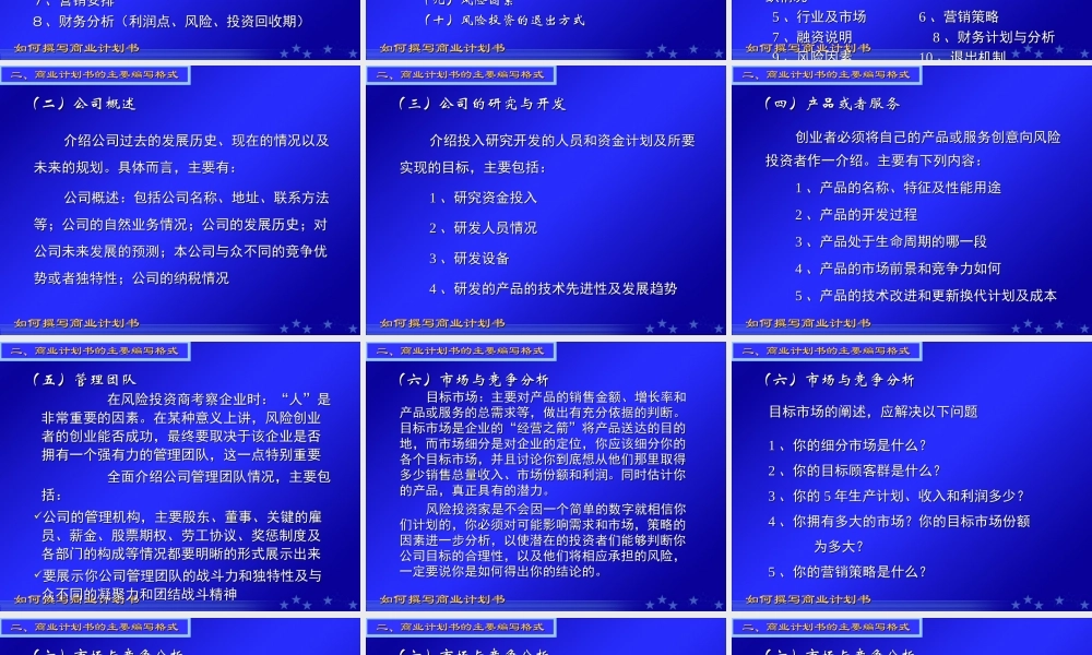 如何撰写商业计划书866r0.ppt