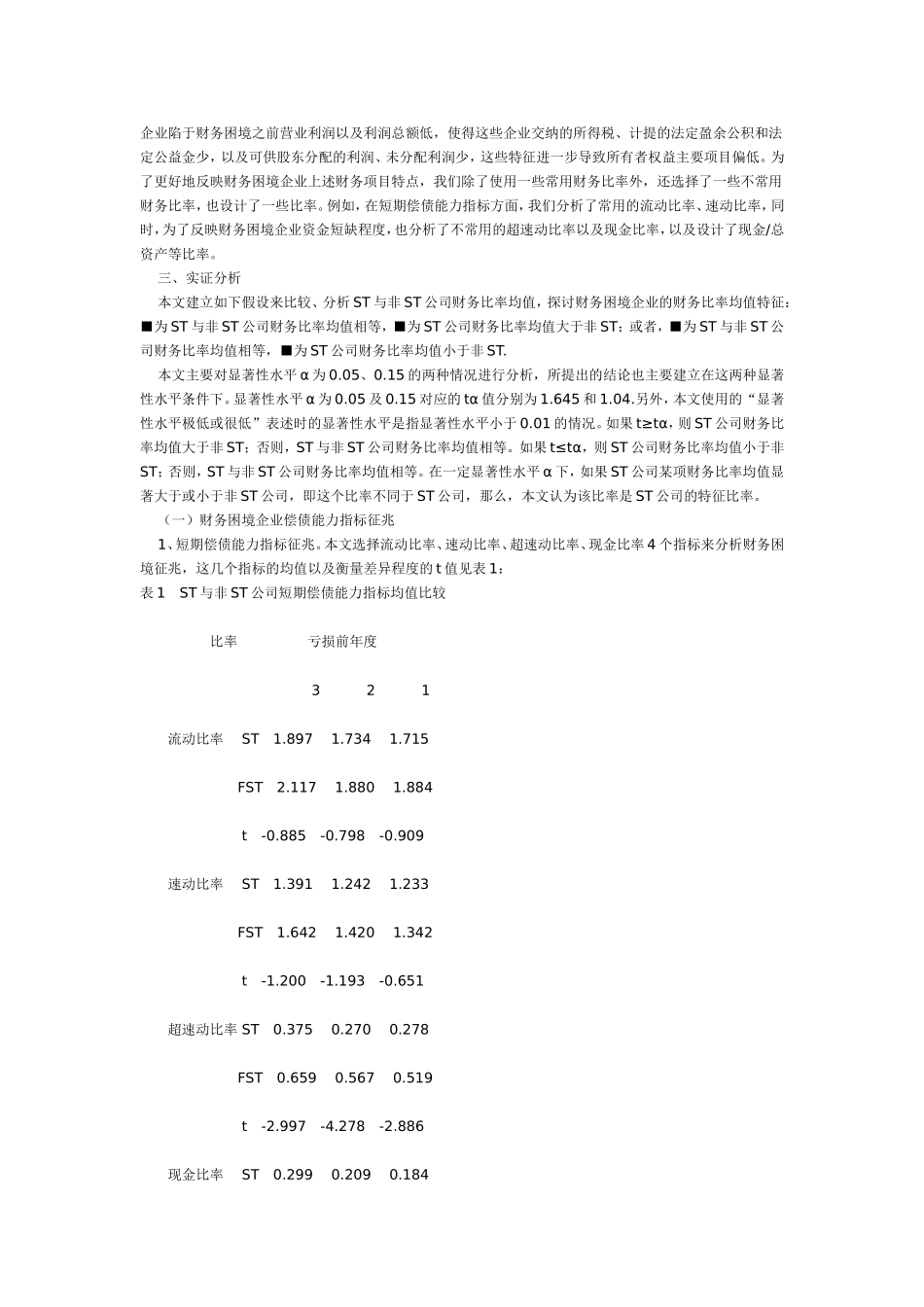 上市公司财务困境比率征兆研究.doc_第2页