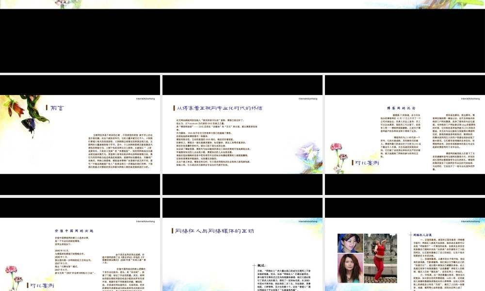 网络人物与网络博客分享底图写意画不赖.pptx