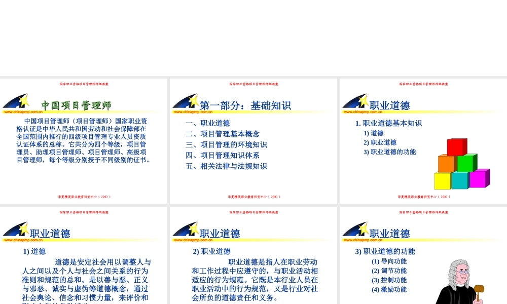 项目管理师（师级其他类）1-基础知识w7p42.PPT