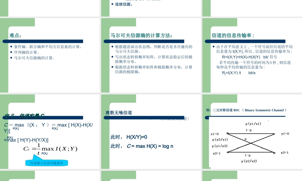 信息论课程总结9df1p.ppt