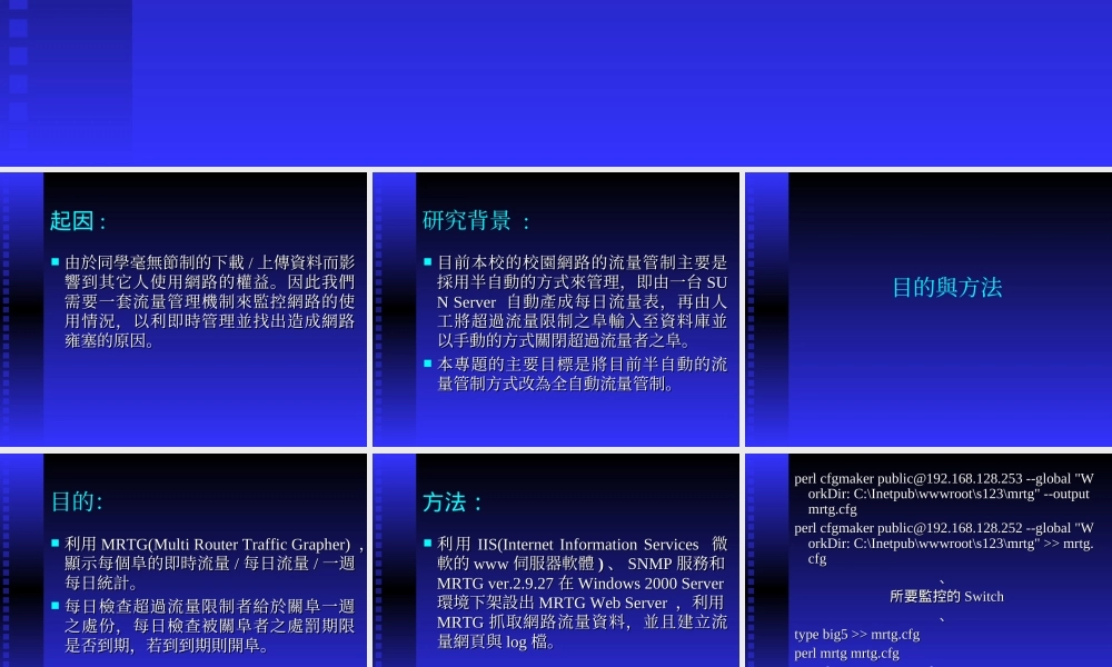 宿舍網路流量管理與控制gzkah.ppt