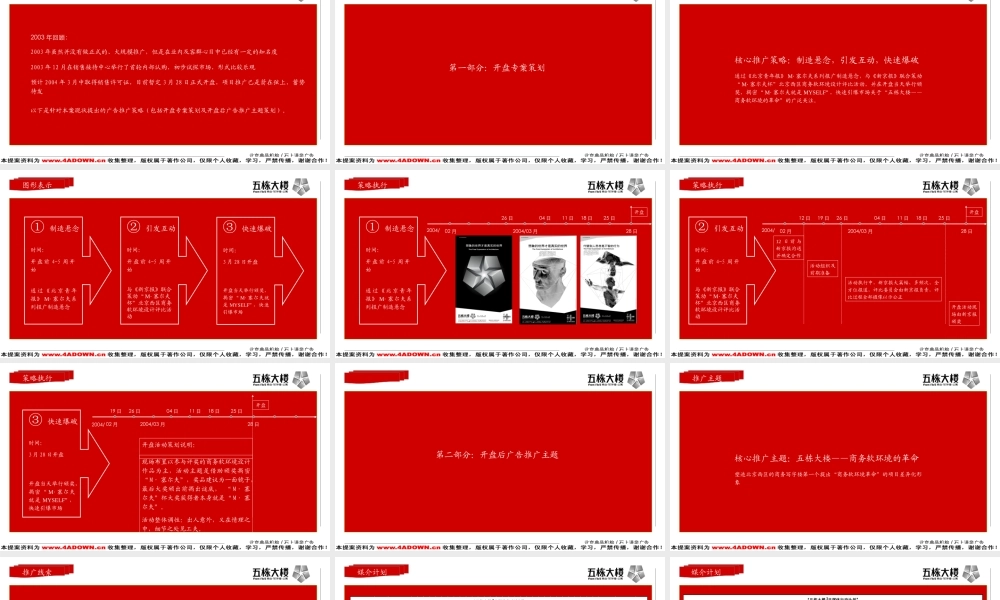 五栋大楼“商务软环境的革命”策略思考及2004年3－6月份整体推广计划67dbx.ppt