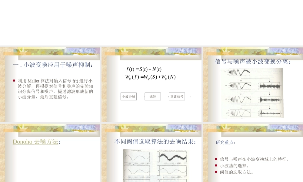小波变换在信号处理中的应用0buj4.ppt