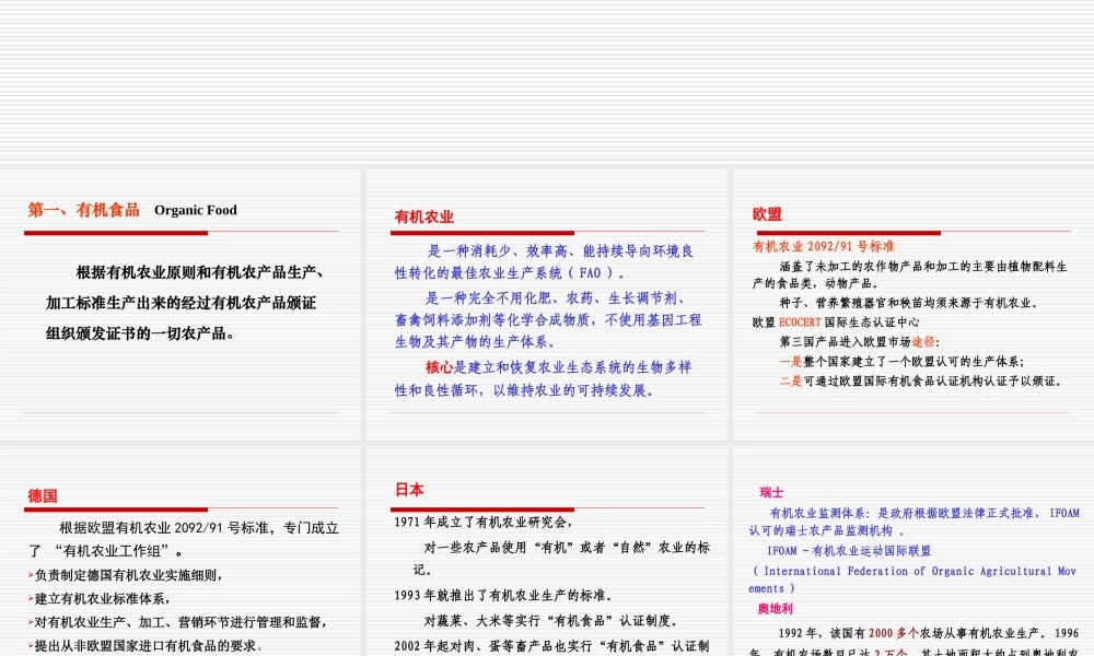有机食品绿色食品无公害食品发展概况.ppt