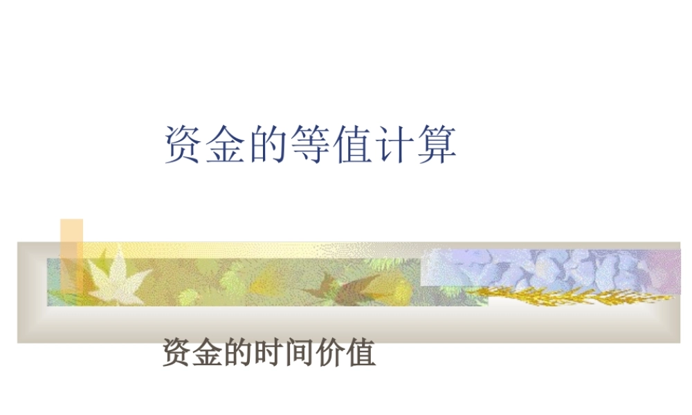 资金的等值计算.ppt