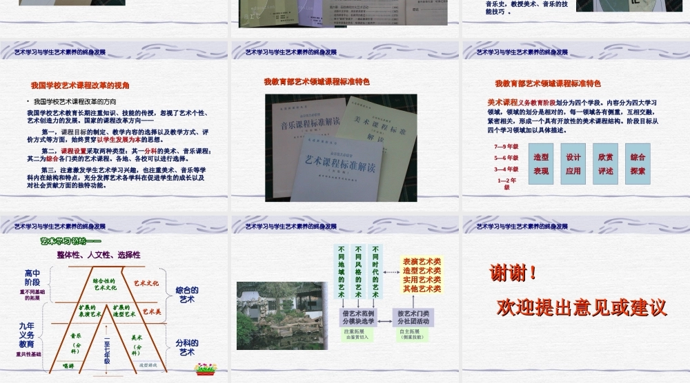 艺术学习与学生艺术素养的终身发展.ppt