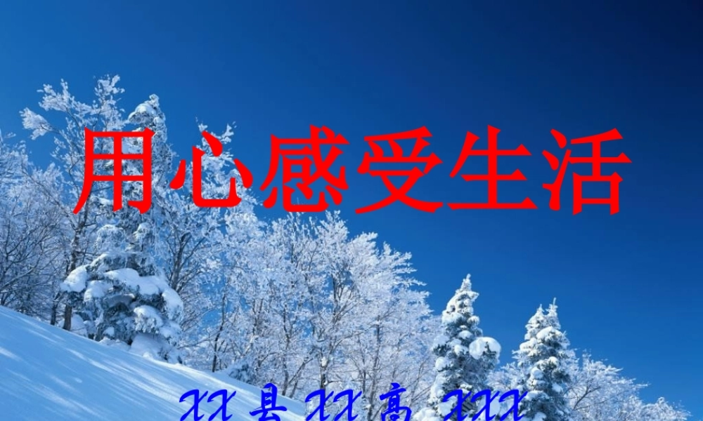 用心感受生活.ppt