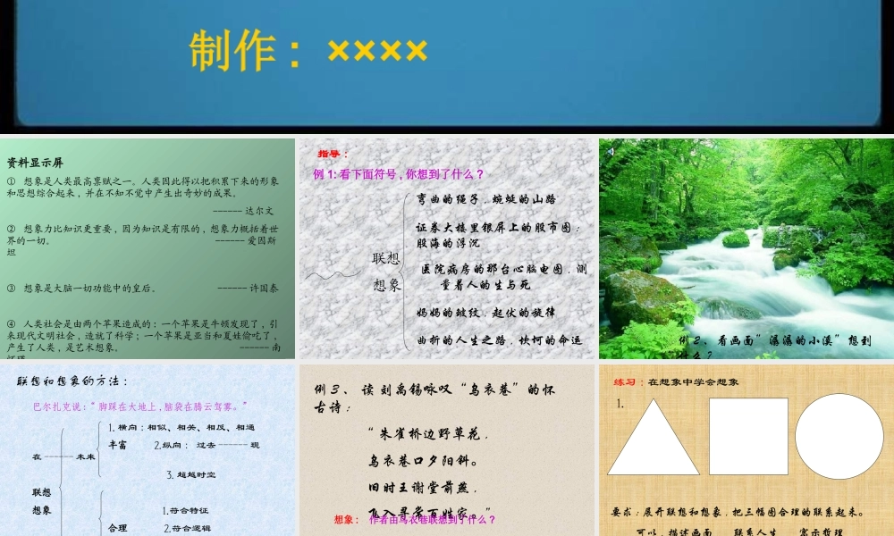 展开联想和想象的翅膀.ppt