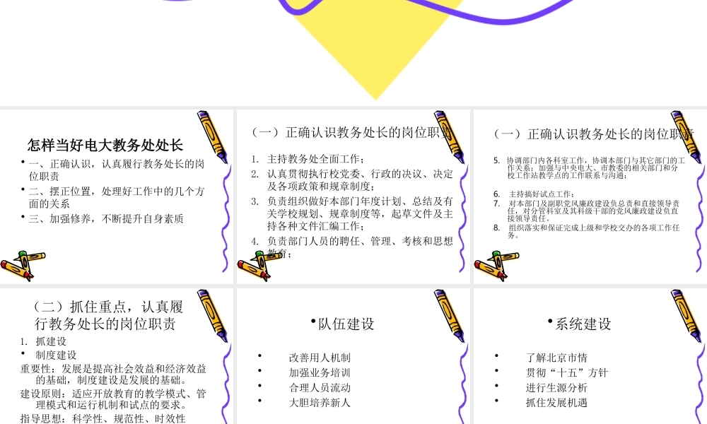 怎样当好电大教务处处长.ppt