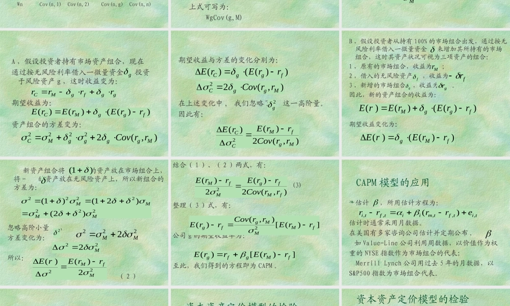 资本资产定价模型与效率市场.ppt