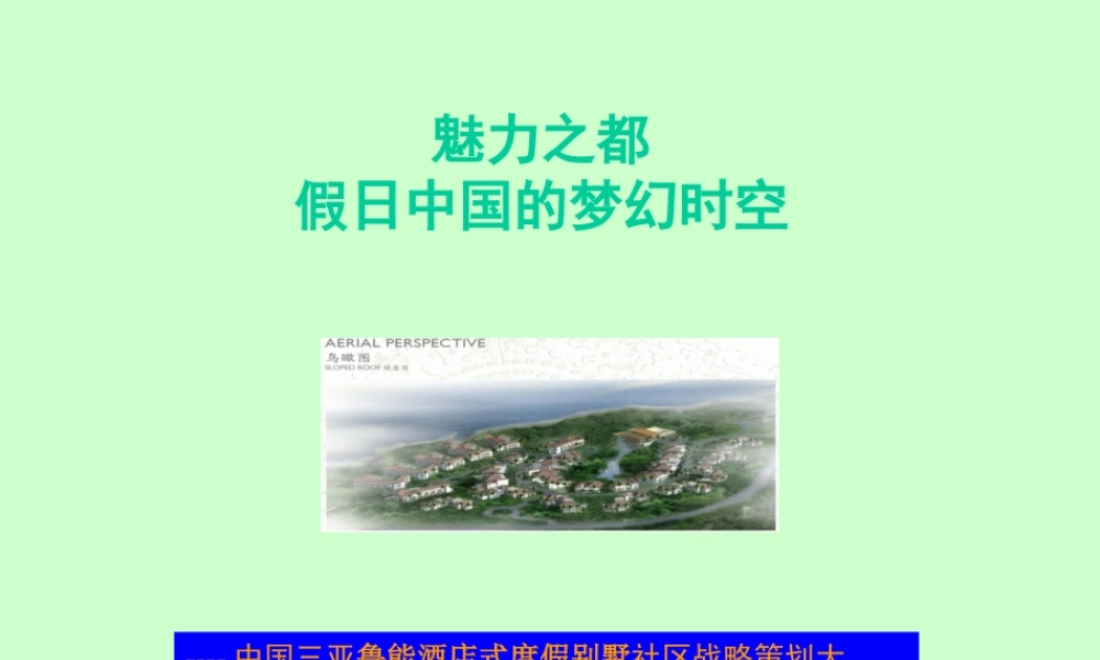 中国三亚鲁能酒店式别墅社区.ppt