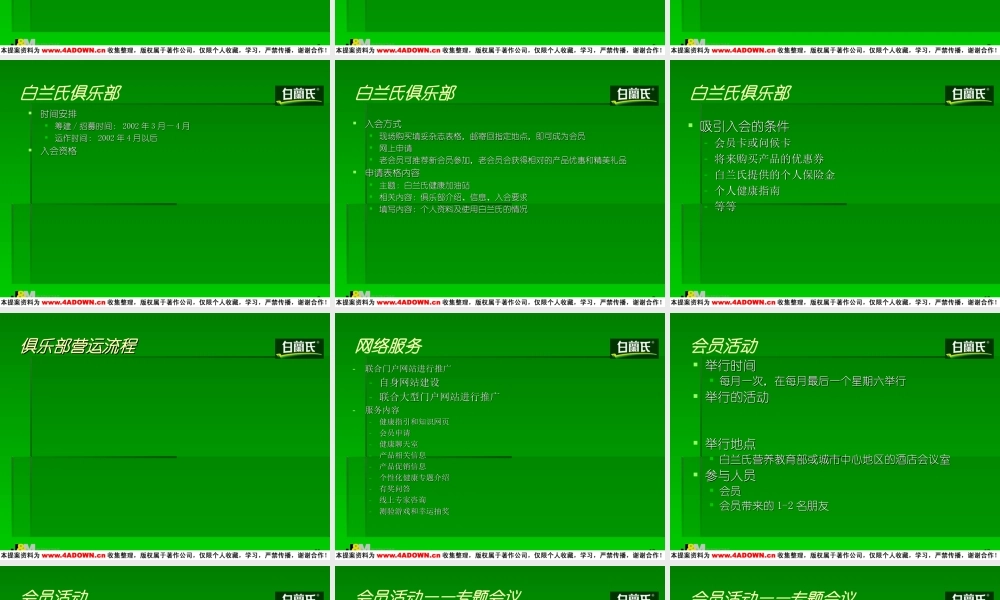 白兰氏会员俱乐部推广方案.ppt
