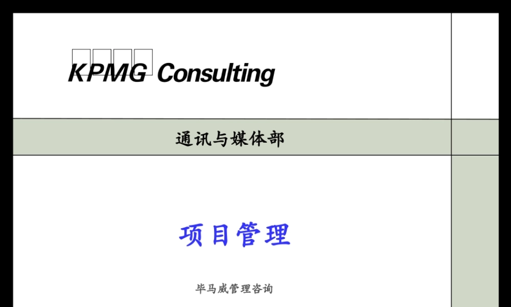 毕马威项目管理.ppt