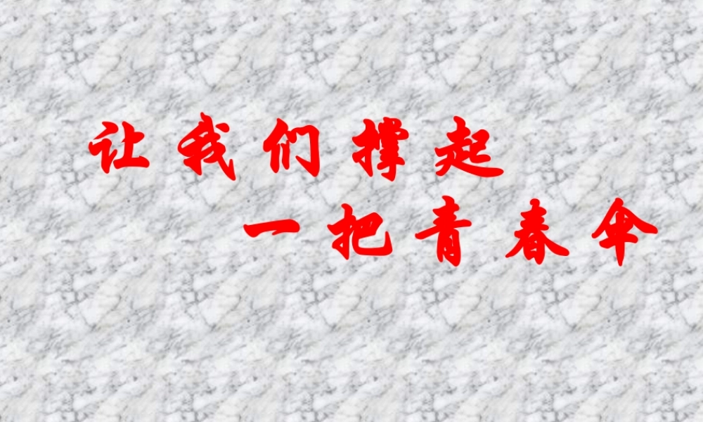 撑起一把青春伞.ppt