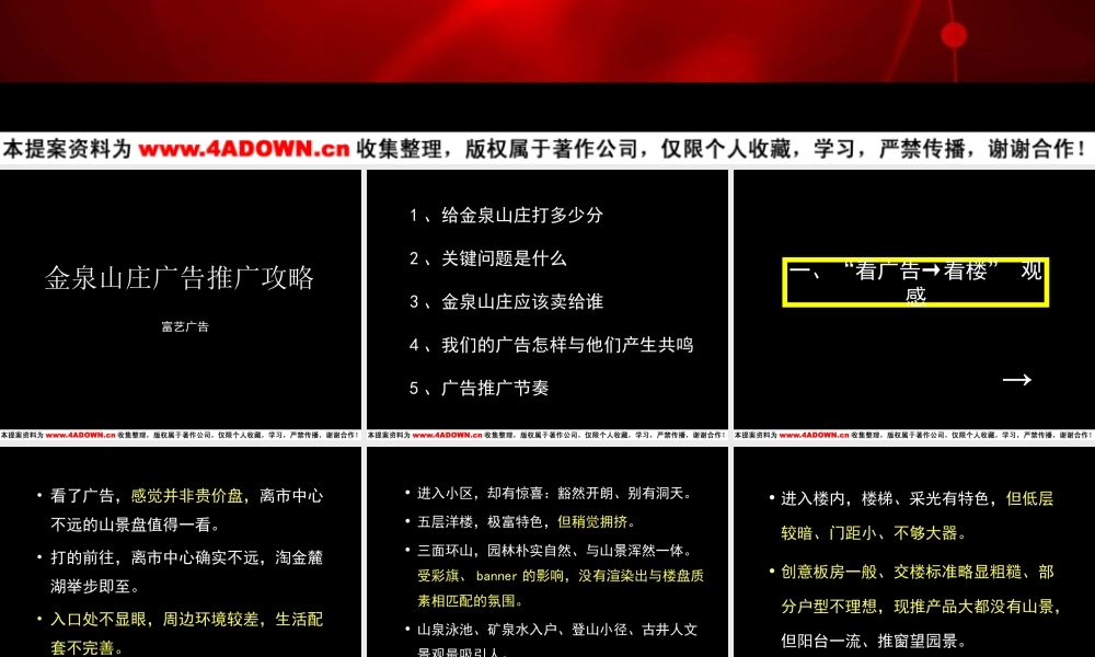 富艺广告-金泉山庄广告推广攻略.ppt