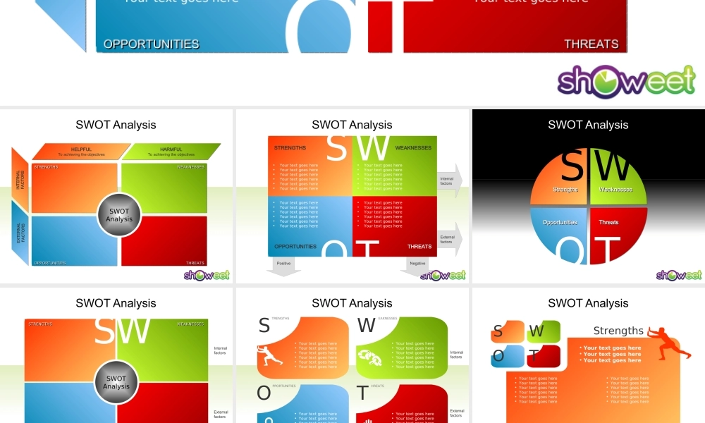 彩色swot分析PPT图表.ppt